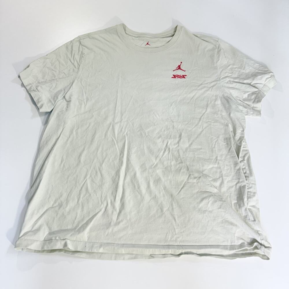 Jordan Mens XXL Graphic Tee Light Green Gray Lightning Spell Out T-Shirt Used